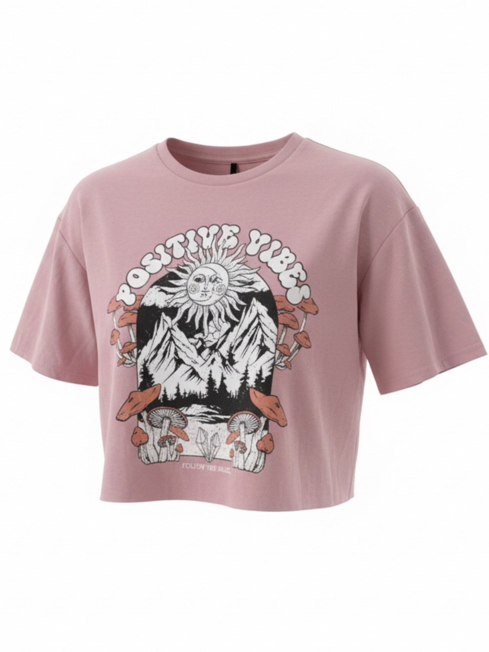 Positive Vibes Pink Crop Top l SIZE M